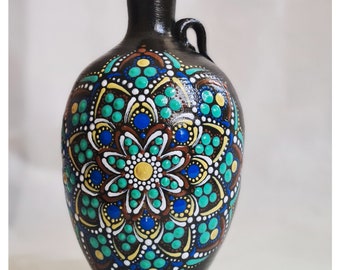 Handbeschilderd Mandala Design Clay Jar/vaas
