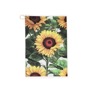 Sunflower Golf Towels, Floral Sport Towels, Nature Inspired Gifts, Golf Accessories, Eco-Friendly Towels, Gift for Golf Lovers