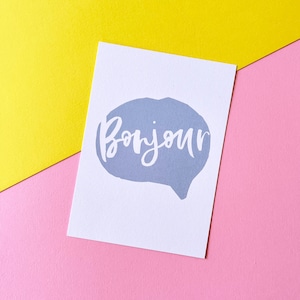 Cartolina Bonjour | Cartolina tipografica