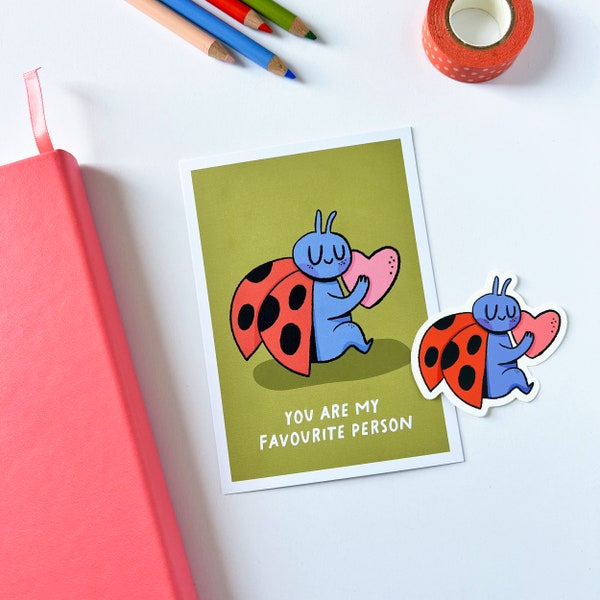 Bundle Käfer | Lieblingsmensch | Aufkleber und Postkarte | Set Love Bug