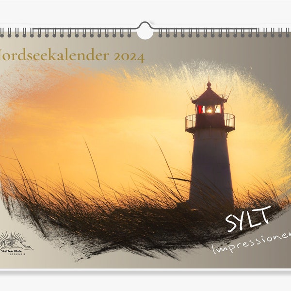 Fotokalender Nordsee 2024, Sylt Motive, Querformat mit Spiralbindung, Format A3 und A4.