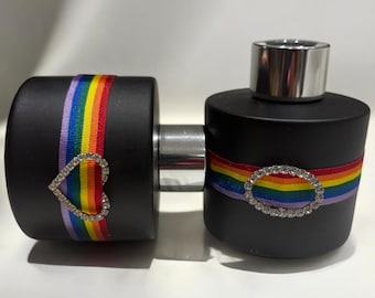 Reed diffuser bottle, present, gift, rainbow colours,