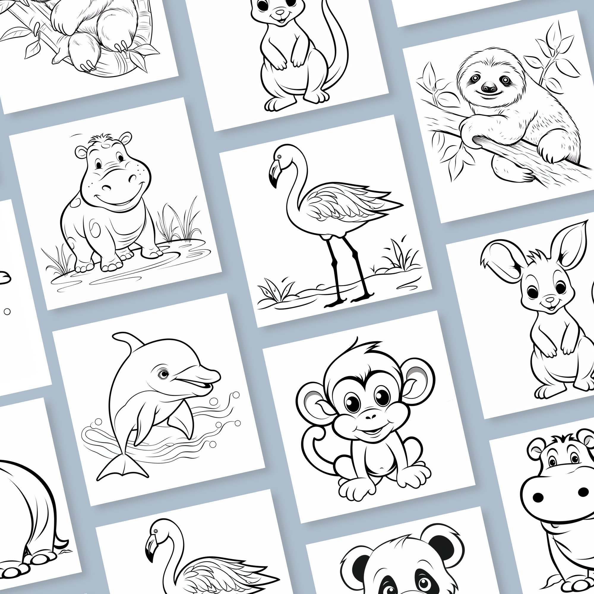 50 Cute Zoo Animal Coloring Pages Kids Coloring Printable - Etsy Canada
