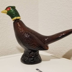 Avon Pheasant Decanter 1970s, Antique Empty Decanter 5Fl oz, Glass bird bottle