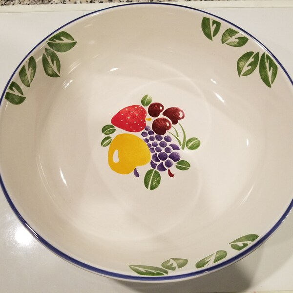 Blue designer fruit bowl