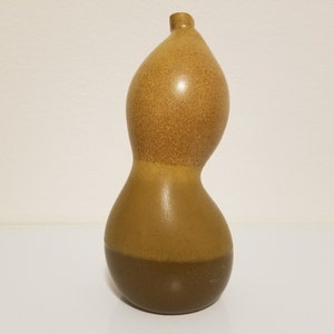 Oriental Brown Yellow Honeycomb Gourd Vase, Double Gourd Ceramic Vase, Porcelain double bubble vase, Lucky Gourd vase, Chinese gourd vase