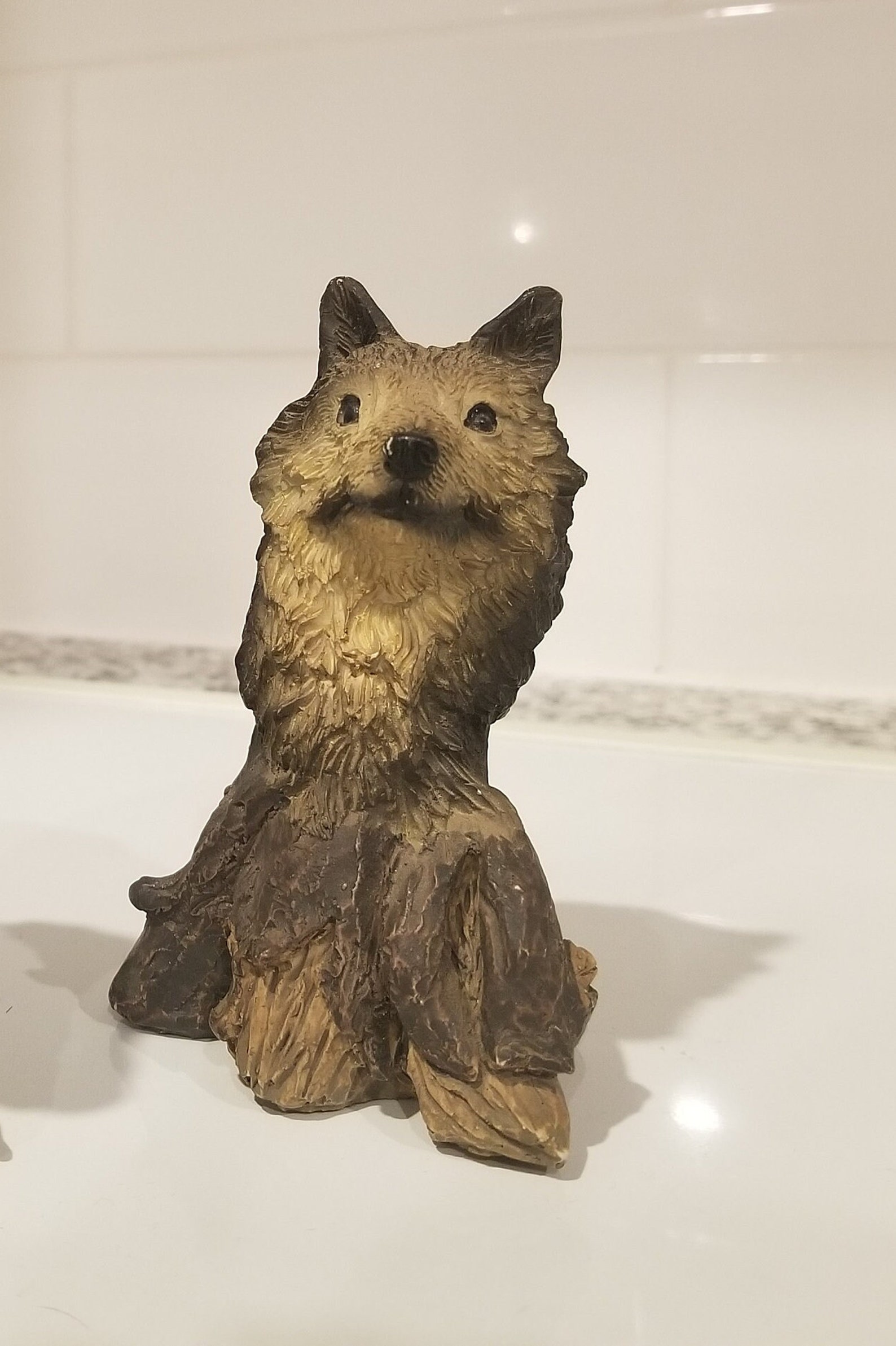 Cattle Dog Figurine Dog Hand Painted Statute Dog Solid Resin Etsy