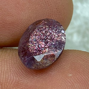 2.5ct Natural Bloodshot Iolite Sunstone, Iolite Sunstone, Sparkling Glitter Sunstone, Silver Flakes Sunstone Faceted 11.7*8.8*3.6mm  IS-0047