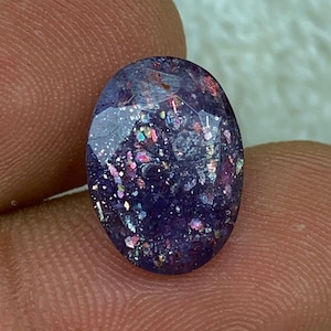3.25ct Natural Bloodshot Iolite Sunstone, Iolite Sunstone, Sparkling Glitter Sunstone, Silver Flakes Sunstone Faceted 13.1*9.7*4.6 mm IS-009