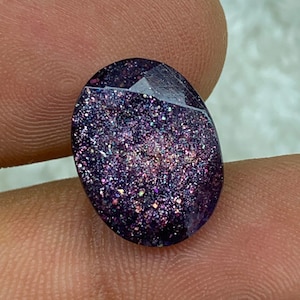 5.25ct Natural Bloodshot Iolite Sunstone, Iolite Sunstone, Sparkling Glitter Sunstone, Silver Flakes Sunstone Faceted 14.4*11*6.1 mm IS-0055