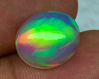 5.65ct Rolling Flashes Ethiopian Opal, Welo Opal Oval Cab, Sparkling Bright 5/5 Opal, Loose Gemstone Jewelry 13.3*11.2*7.6mm  EO-P-0731