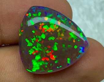 16.1ct Natural Black Rare Opal, Natural Black Welo Opal, Black Welo Bright Opal, Loose Gemstone Jewelry Making 21.6*20.8*7.2mm  EO-P-0904