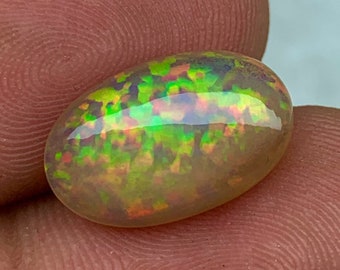 3.6ct Pin Fires Ethiopian Opal, Dark Base Welo Opal, Sparkling 5/5 Fire Opal, Loose Gemstone Making Jewelry 14.7*9.3*5.1mm  EO-P-0737