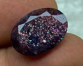 高品質　アイオライトブラッドショットサンストーン　スフィア　約5.7センチ 7.9ct ブラッドショット アイオライト サンストーン、コンフェッティ