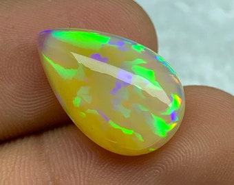 7.5ct Golden Welo Opal, Ethiopian Opal, Opal, Bright 5/5 Fire Opal, Pear Opal, Loose Gemstone Jewelry Making 19*12.3*6.8mm  EO-P-0809