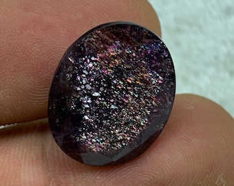 9,85 ct Bloodshot Iolite Sunstone, Confetti Iolite Sunstone, Najwyższej jakości Iolite Sunstone, Lśniący Brokatowy Kamień Słoneczny 18,9*14,8*5,9 mm IS-0077