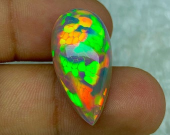 15.35ct Honeycomb Dark Base Opal, Snakeskin Welo Opal, Honeycomb Ethiopian Opal, Loose Gemstone Jewelry Making 26.3*13.4*9.8mm  EO-P-0940