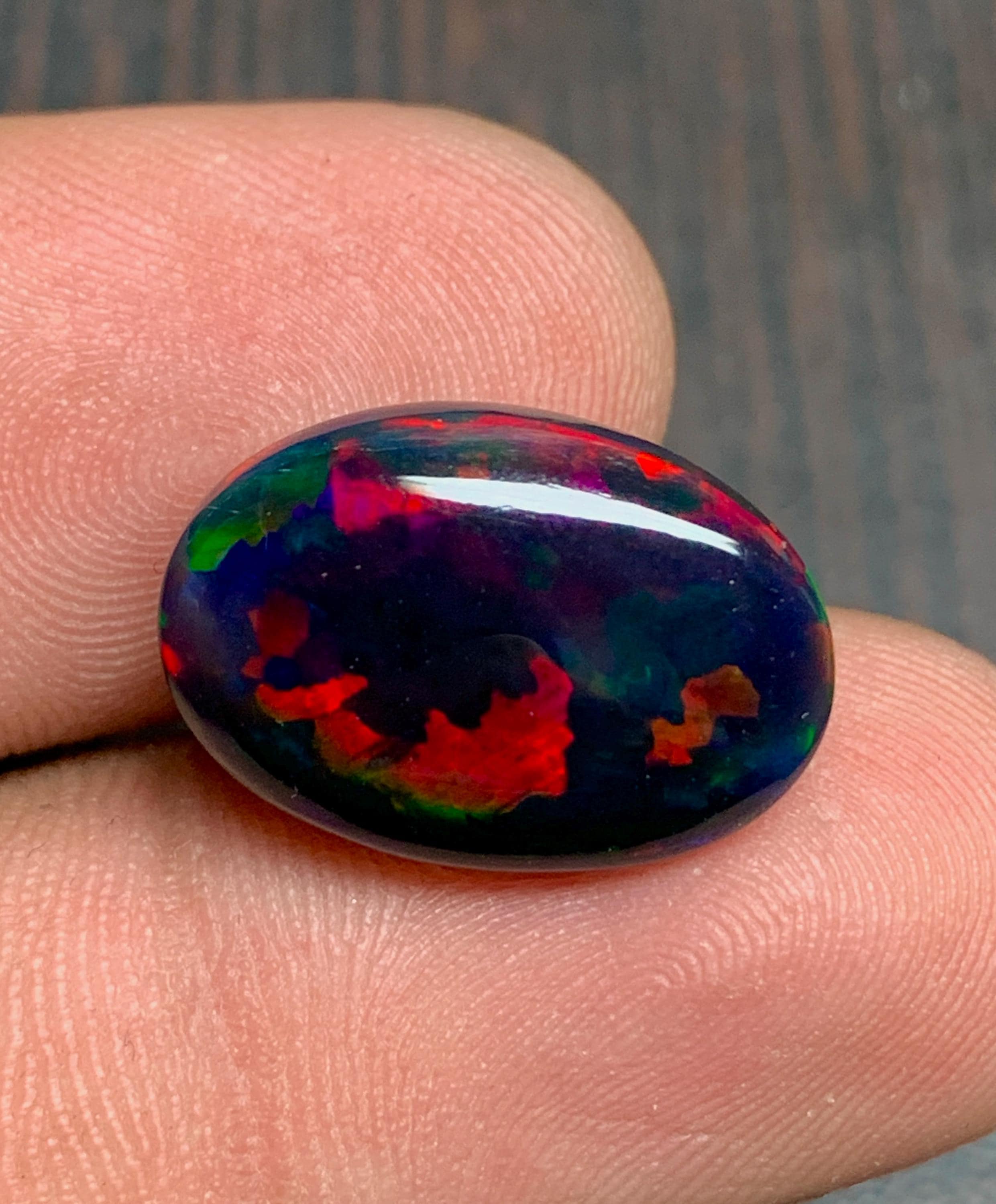 13 x 18 mm パーフェクト ハニカム ブラック オパール、スネークスキン