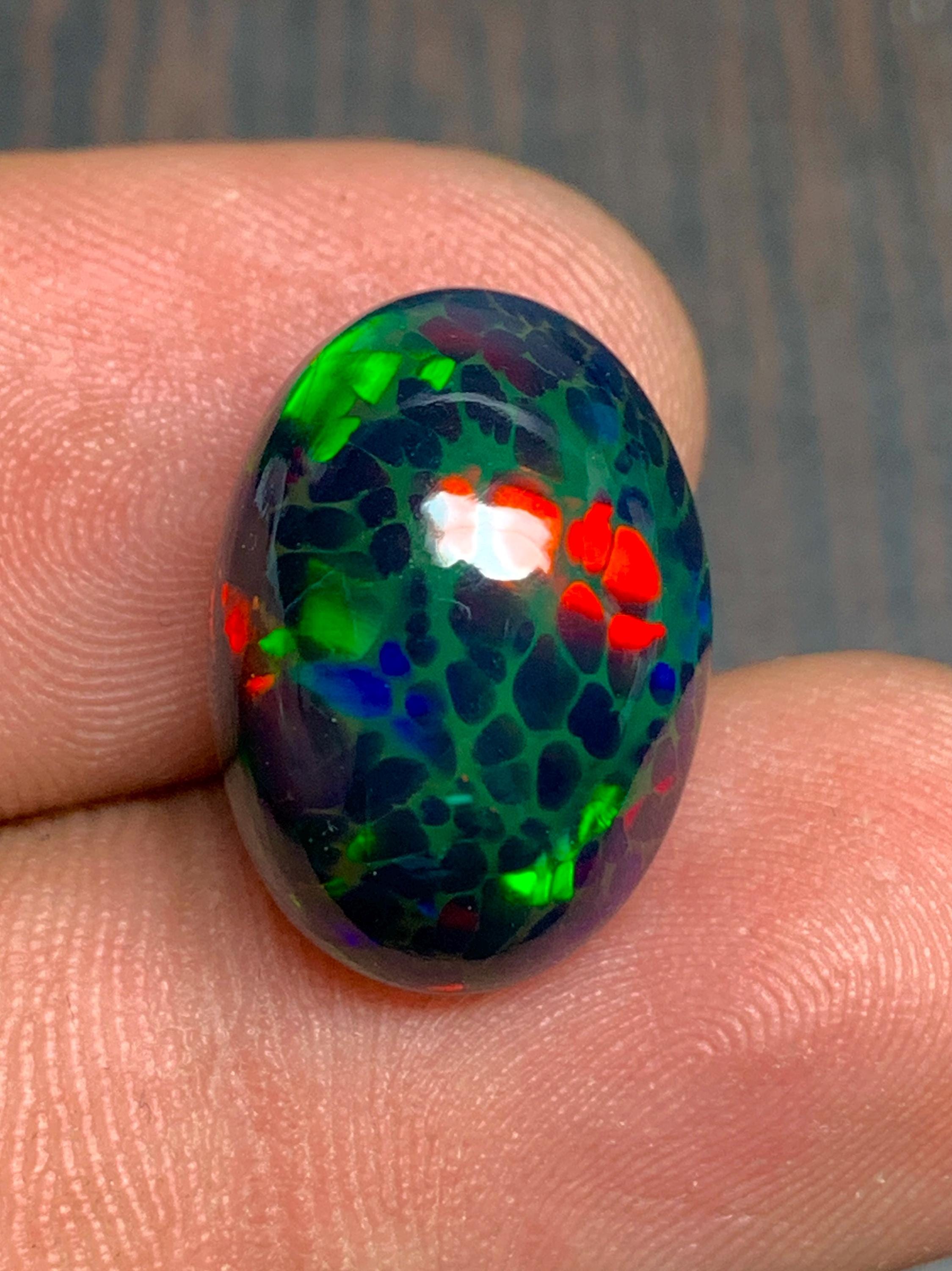 13 x 18 mm パーフェクト ハニカム ブラック オパール、スネークスキン