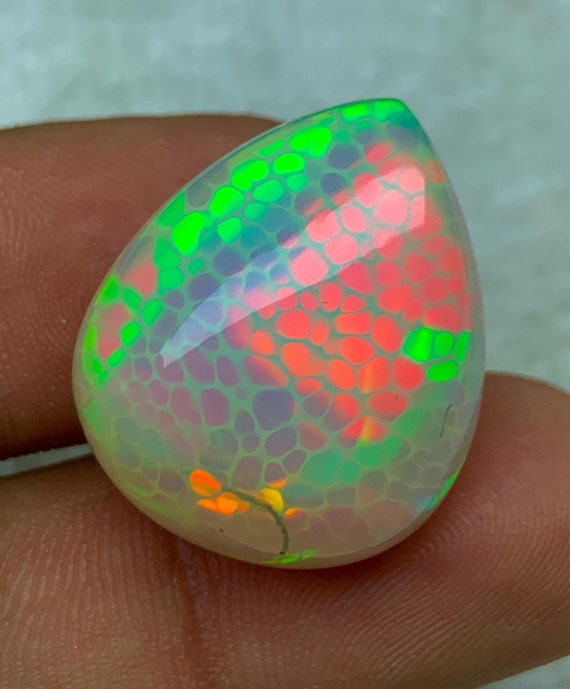 Perfect Honeycomb Pattern Ethiopian Opal, Snakeskin Welo