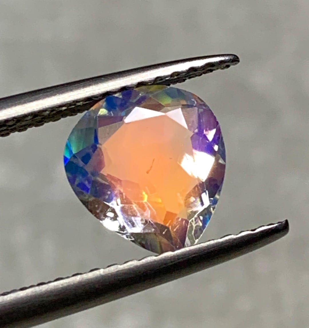 1.55ct Faceted Madagascar Rainbow Moonstone, Clean & Lustrous