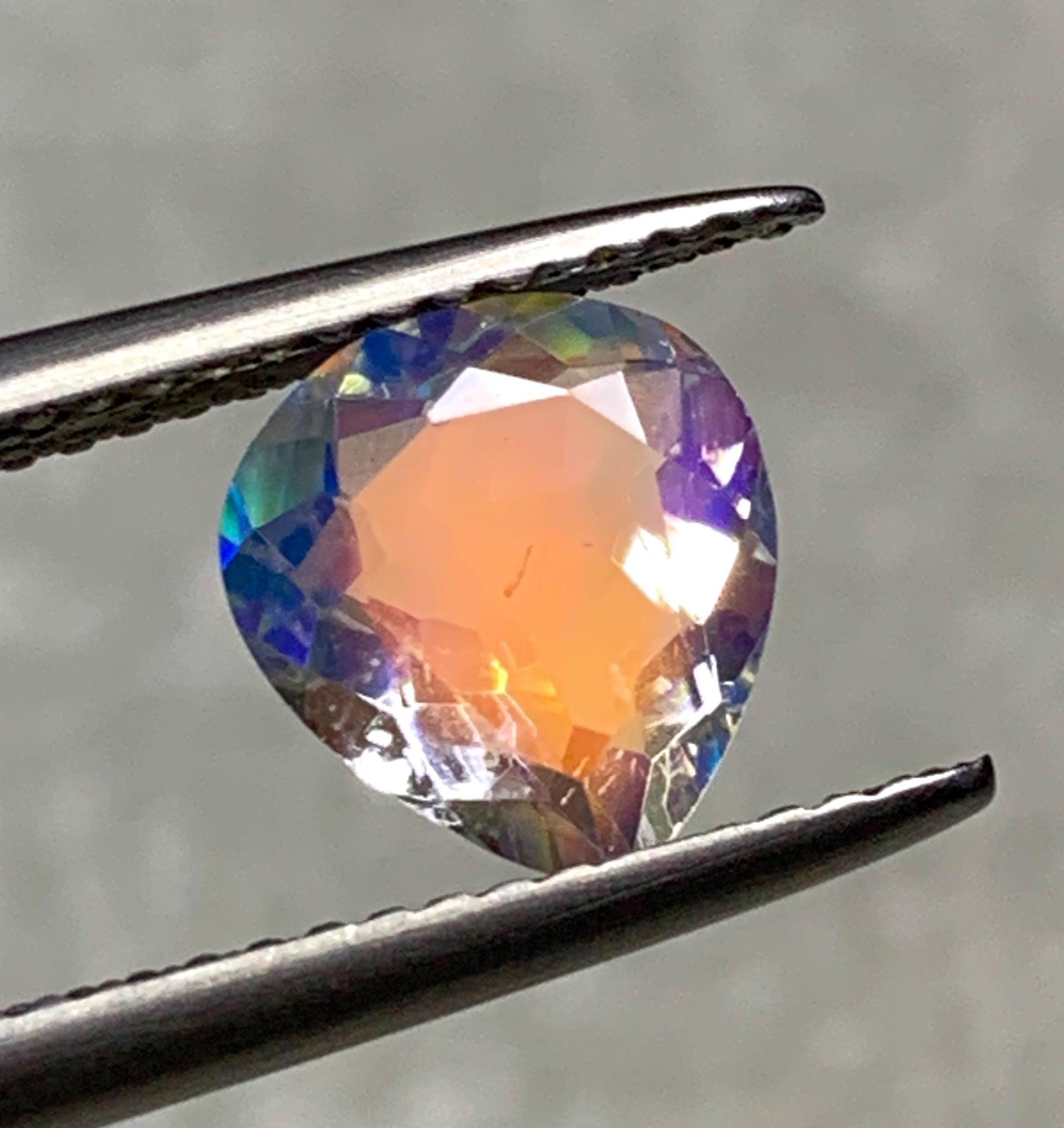1.55ct Faceted Madagascar Rainbow Moonstone, Clean & Lustrous
