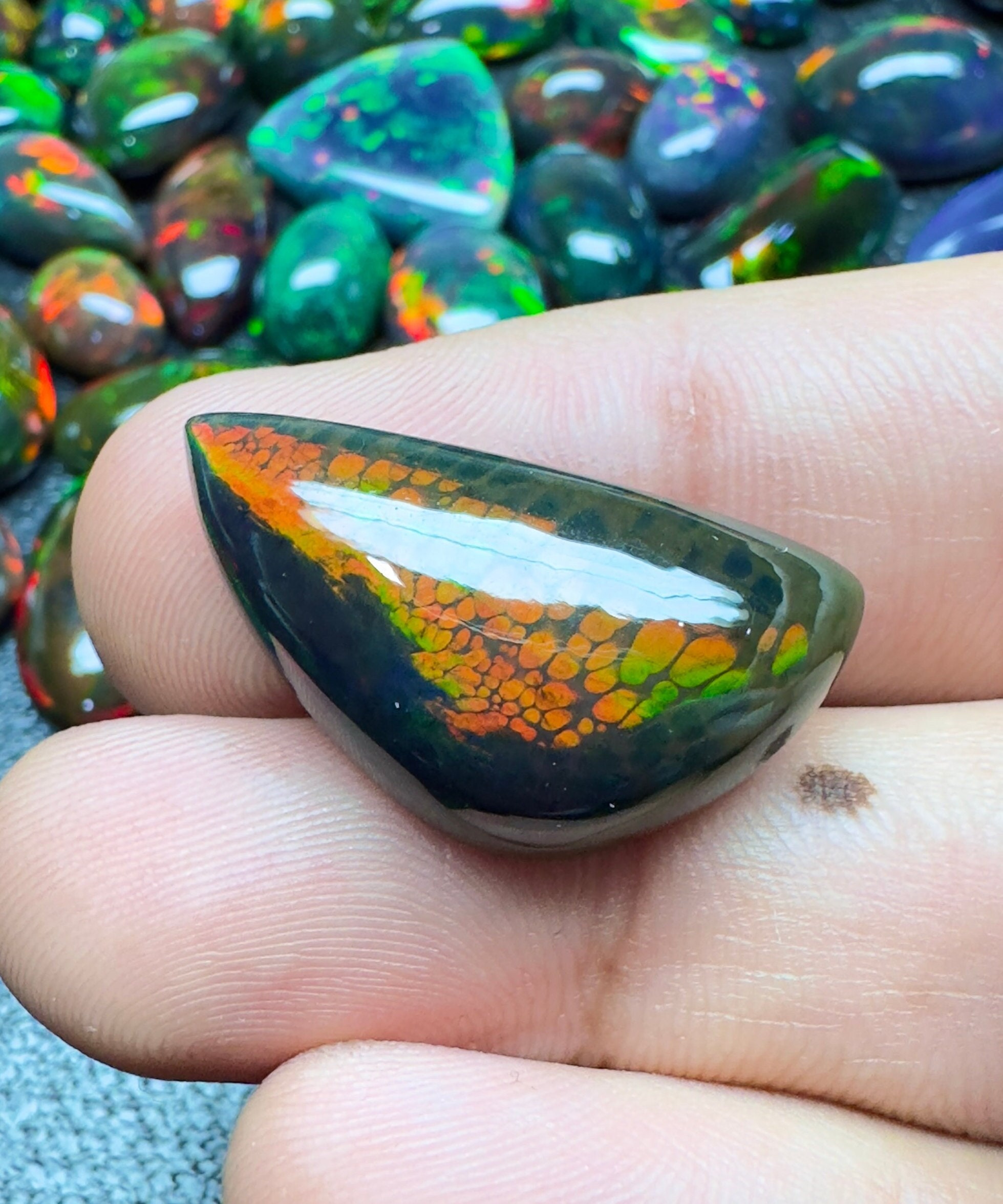 14.6ct Honeycomb Snakeskin Black Opal Ethiopian Welo Opal