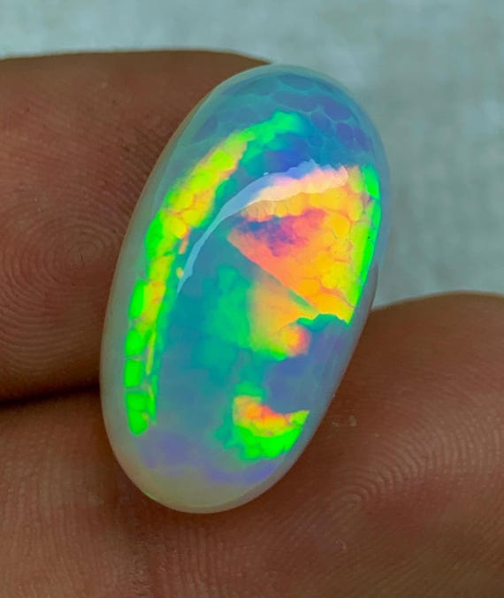 13ct Prism Honeycomb Ethiopian Opal, Multi-fires Honeycomb Opal