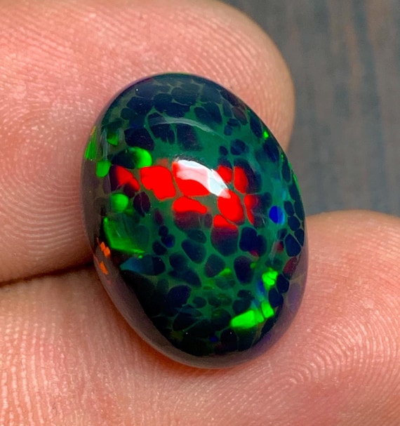 13 x 18 mm パーフェクト ハニカム ブラック オパール、スネークスキン