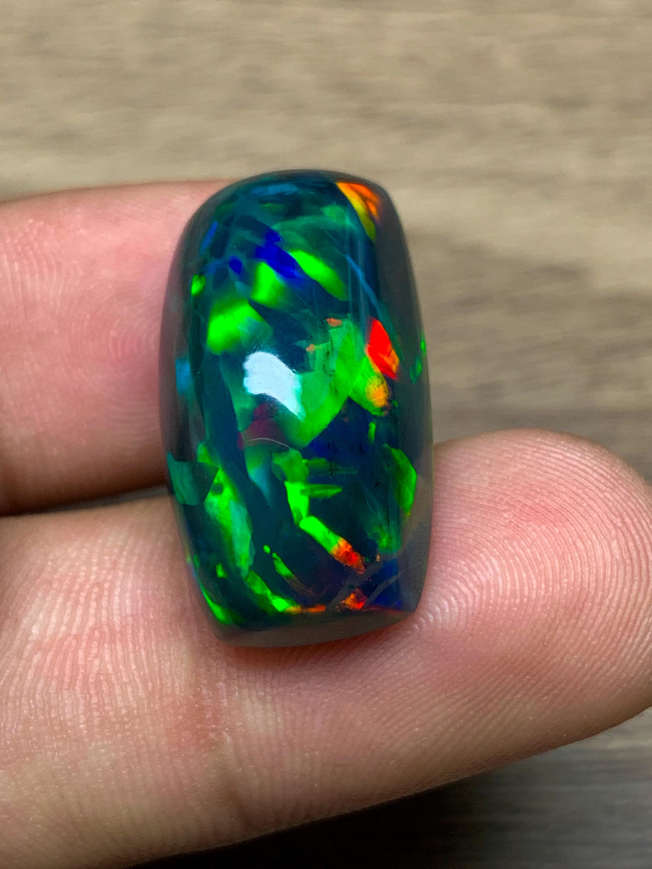 19ct レインボー ハニカム ブラック オパール、トップグレード