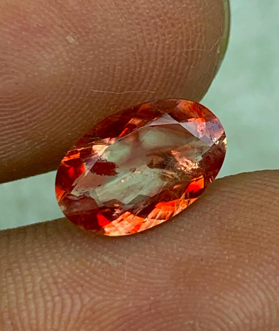 Sunstone Color Chat 2ct Natural Bi-color Oregon Sunstone Faceted Oval Cut - Rare Genuine ...