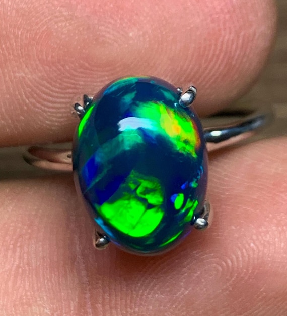 Black Honeycomb Opal Ring, Opal Ring, Natural Opal Ring, 925