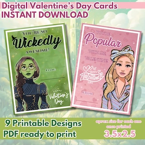 Afdrukbare valentijnskaarten met Wicked-thema