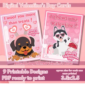Hund Valentinstag Karten zum Ausdrucken für Kinder