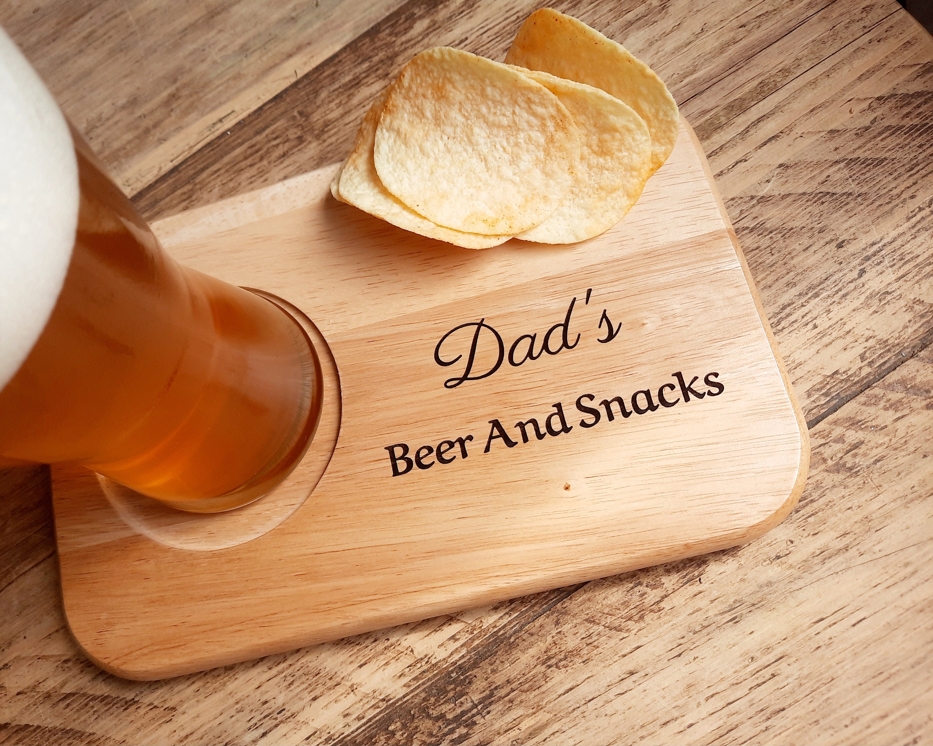 Wooden Beer and Snacks Carrier With Smartphone and TV Remote Beer Box and  Drink Organizer Beer and Snack Holder Christmas Gifts 