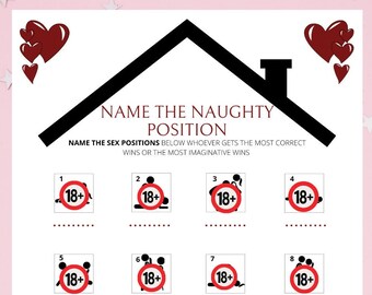 The Naughty House Position List Digital Download Bachelorette Hen Party Games Mature Valentines Day Anniversary Gift