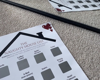 The Naughty House Scratch Poster Couple Date Night Anniversary Mature Birthday Valentines Rude sexy gift New House Date Night Sex Games