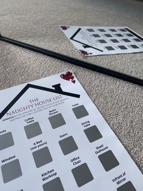 The Naughty House Scratch Poster Couple Date Night Anniversary Mature Birthday Valentines Rude sexy gift New House Date Night Sex Games