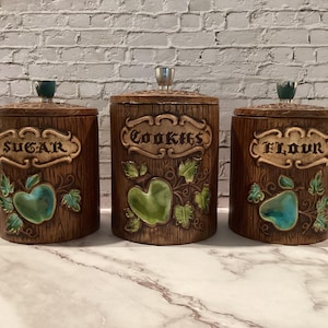 Vintage Treasure Craft Kitchen Canister Set