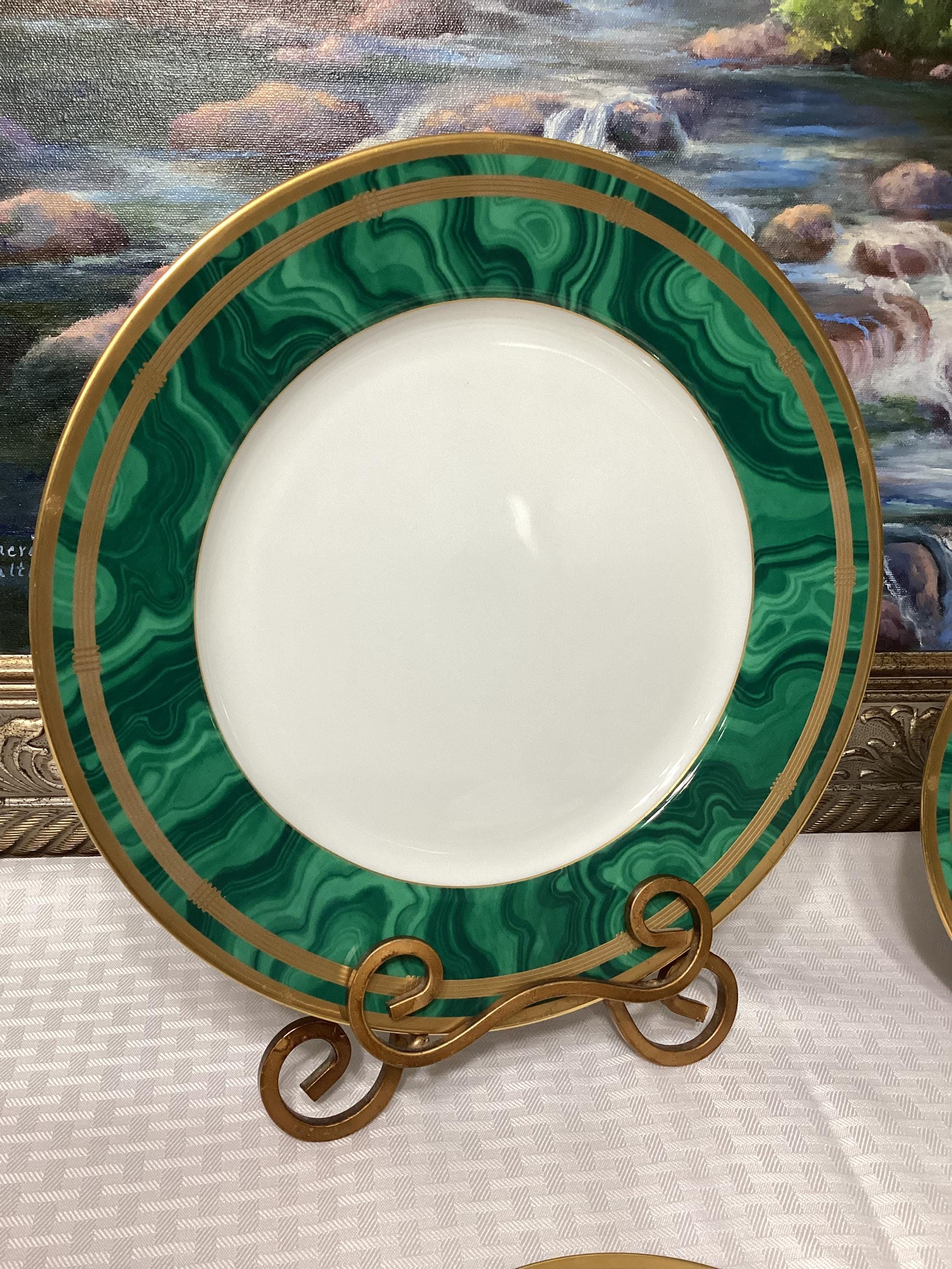 Vintage Christian Dior Gaudron Malachite Place Setting Pieces