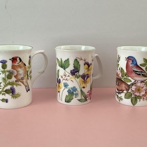 Vintage Rose of England Bone China Mugs, Set of Three