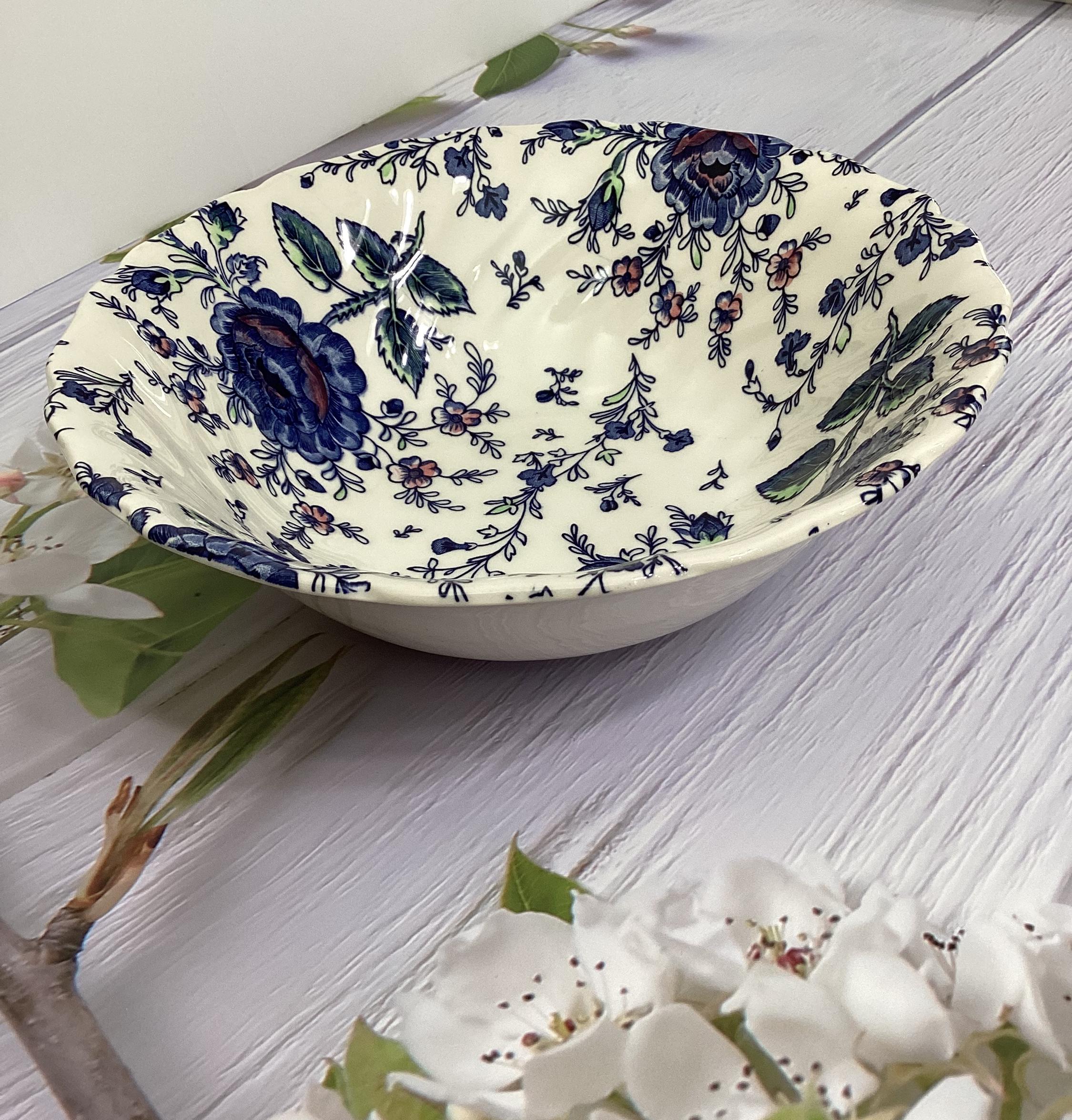 Vintage Johnson Brothers Blue Rose Chintz China - Serving Pieces