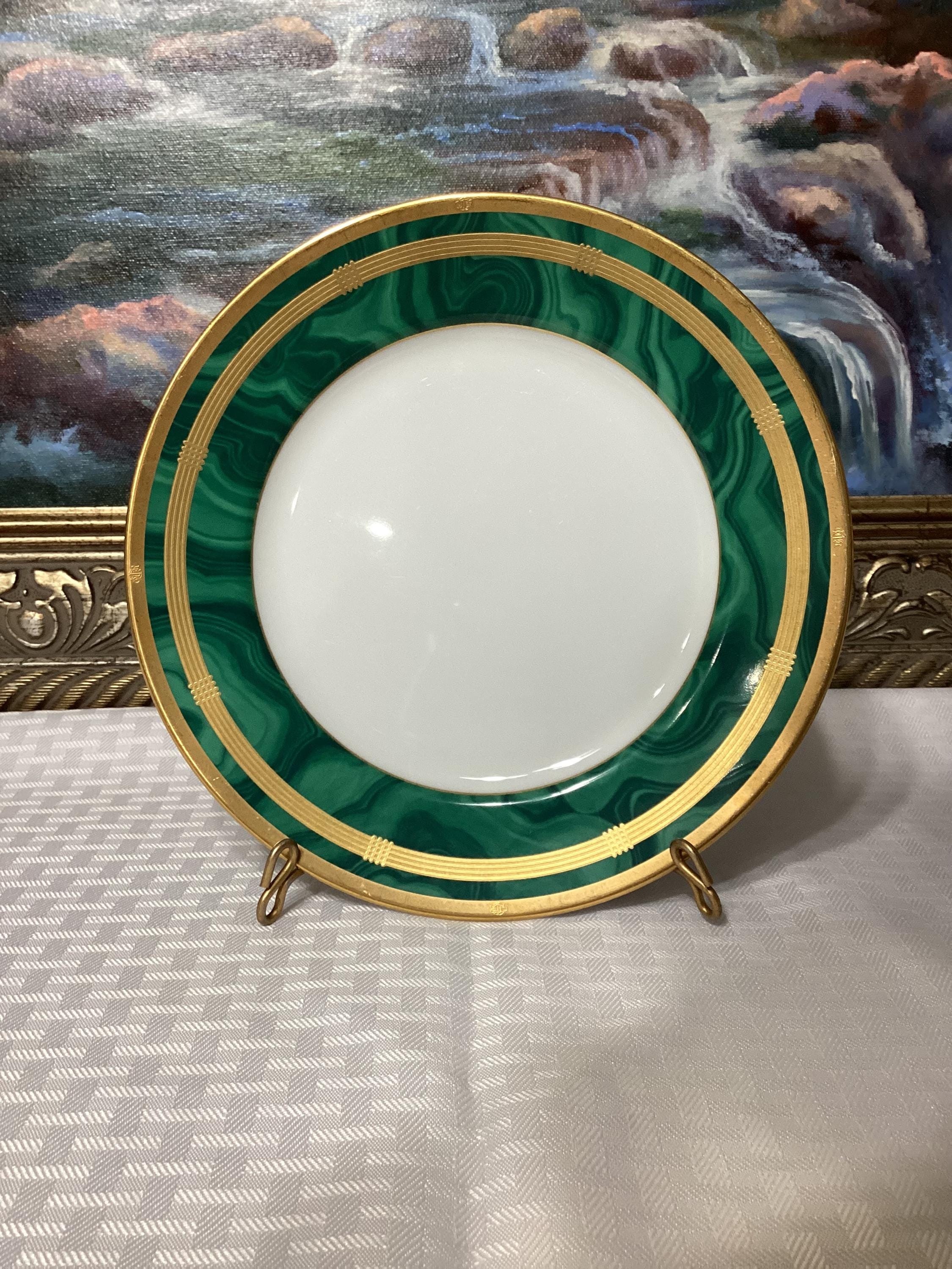 Vintage Christian Dior Gaudron Malachite Place Setting Pieces
