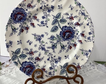 Vintage Johnson Brothers Blue Rose Chintz China Place Setting