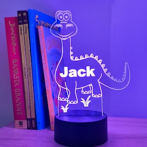 Childrens Dinosaur Night Light / 16 Colour changing / Personalised / Dino / Gift / Bedroom / Sleep / Nursery