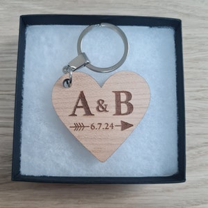 Love heart keyring, couples , wedding gift , favour , valentines , keepsake , anniversary image 2