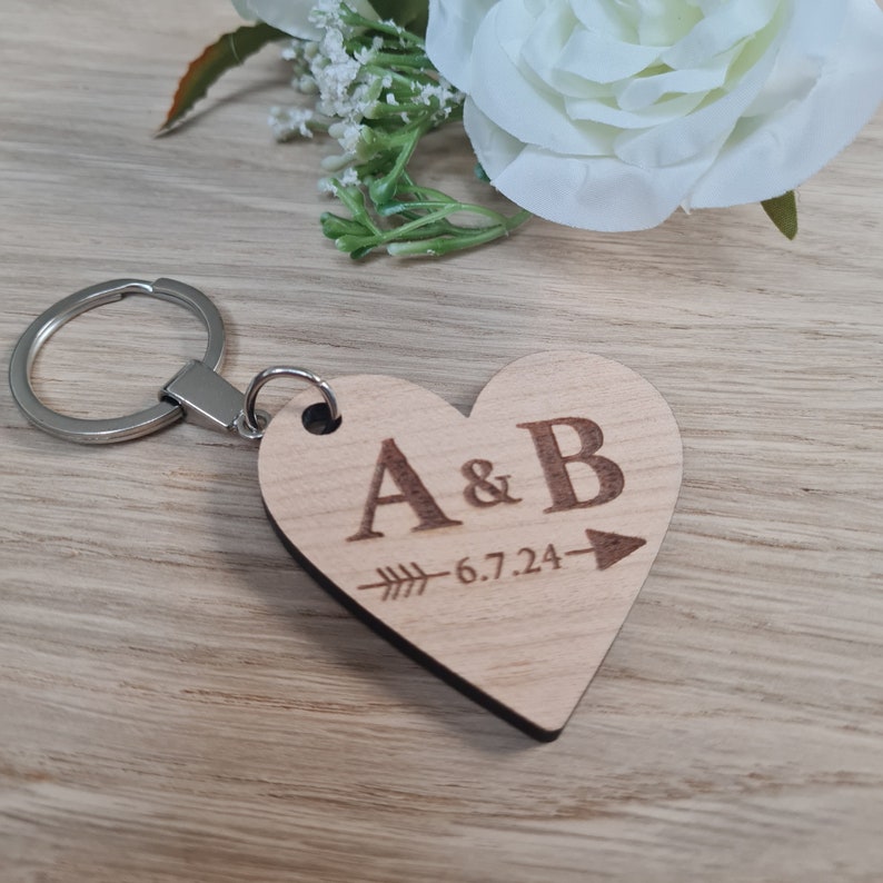 Love heart keyring, couples , wedding gift , favour , valentines , keepsake , anniversary image 1