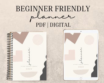 Planificador amigable para principiantes / Planificador digital / Planificador PDF / descarga instantánea /
