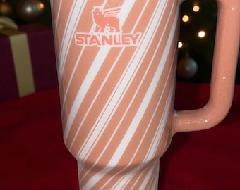 Ready to Ship. Pink sierra candy cane twist 40oz Stanley