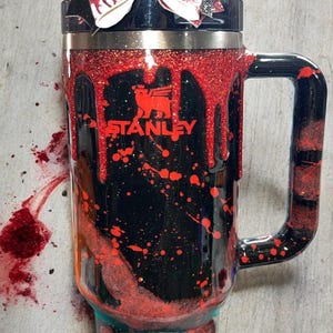 Black True crime/horror glow in the dark  Custom your choice of 20oz, 30oz, or 40oz Stanley